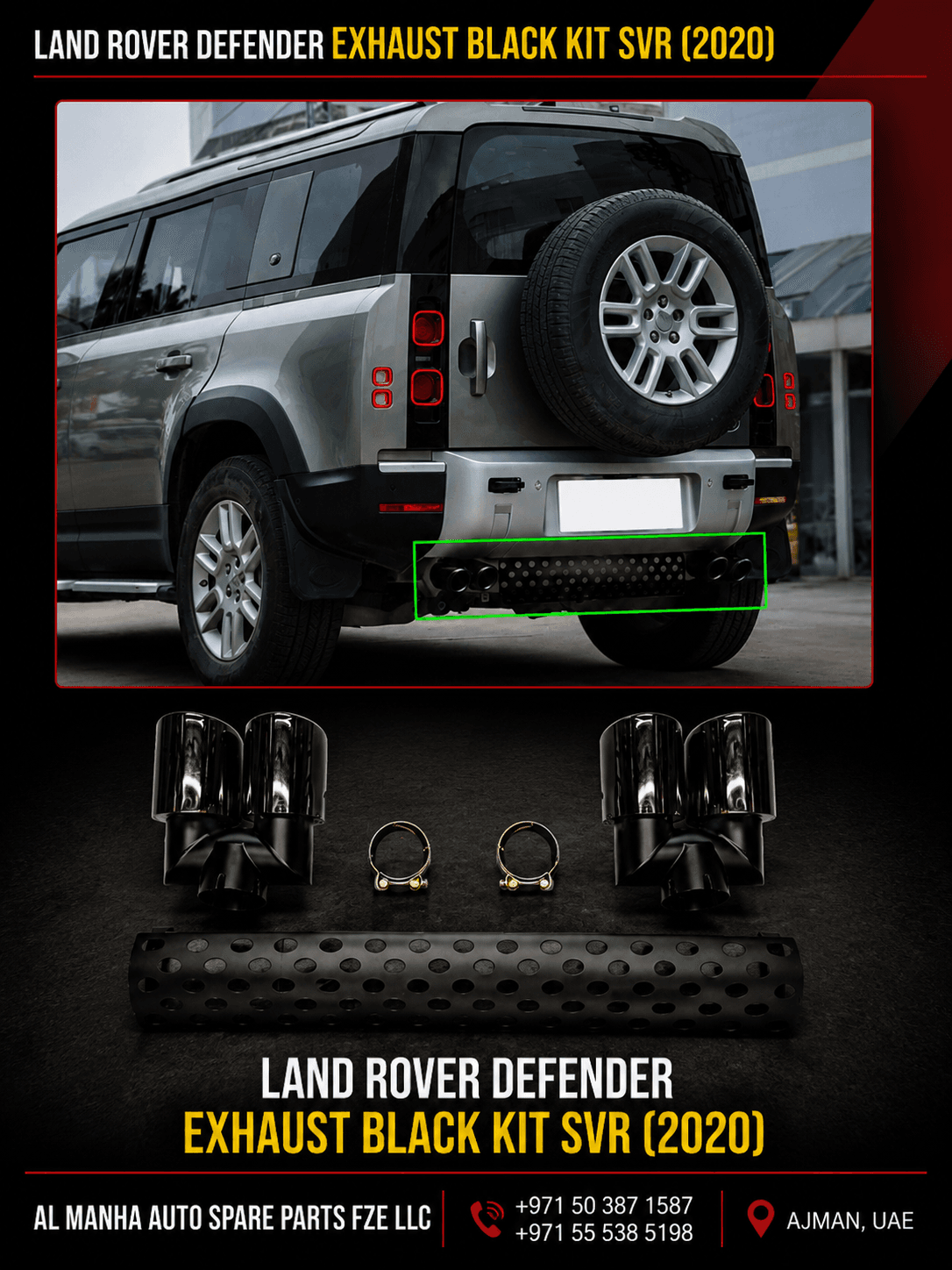 DEFENDER EXHAUST black kit SVR ( 2020 )