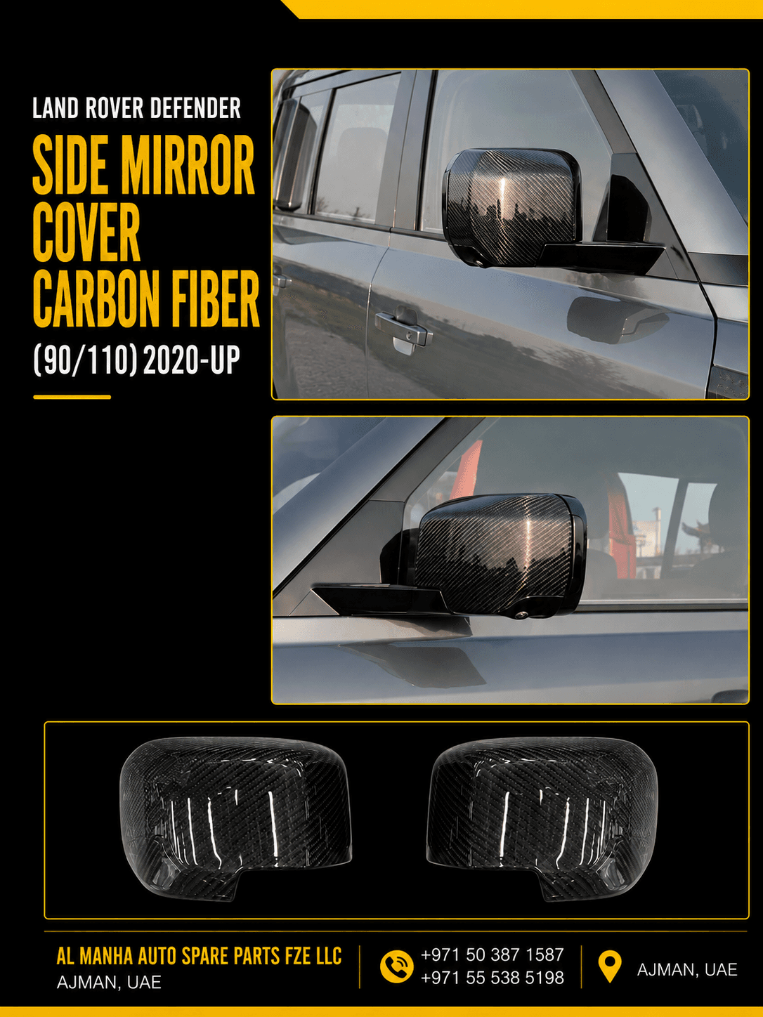 DEFENDER SIDE MIRROR COVER CARBON FIBER 90_110 (2020-UP)