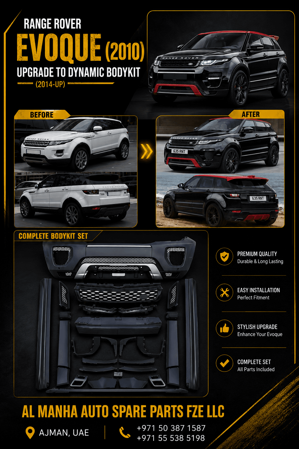 RANGE ROVER EVOQUE(2010) Upgrade to DYNAMIC BODY KIT (2014-UP)