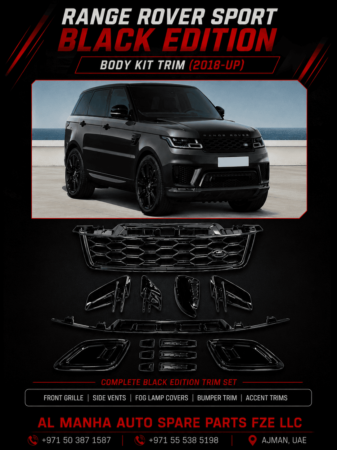 RANGE ROVER SPORT BLACK EDITION BODY KIT TRIM (2018-UP)