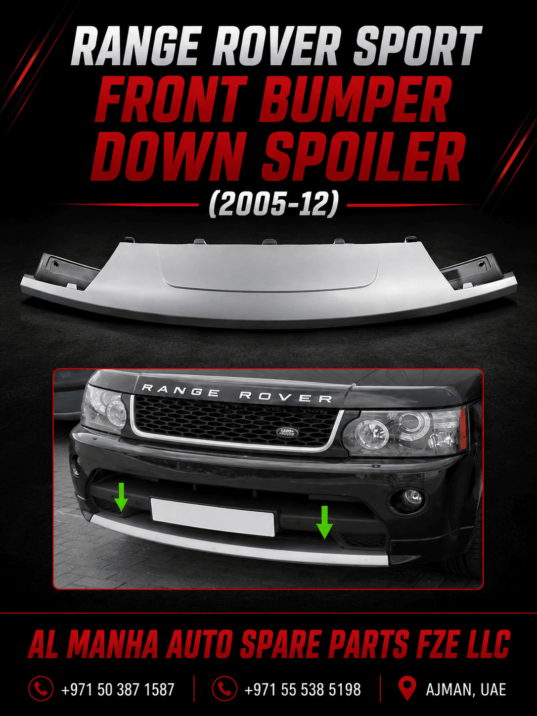 RANGE ROVER SPORT FRONT BUMPER DOWN SPOILER(2005-12)