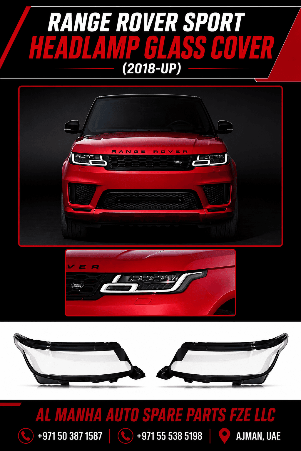RANGE ROVER SPORT HEADLAMP GLASS COVER (2018-UP)