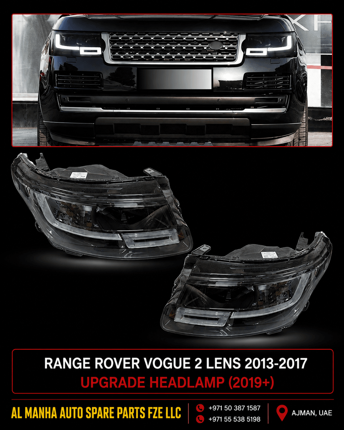 RANGE ROVER VOGUE 2 LENS 2013-2017 UPGRADE HEADLAMP (2019+)