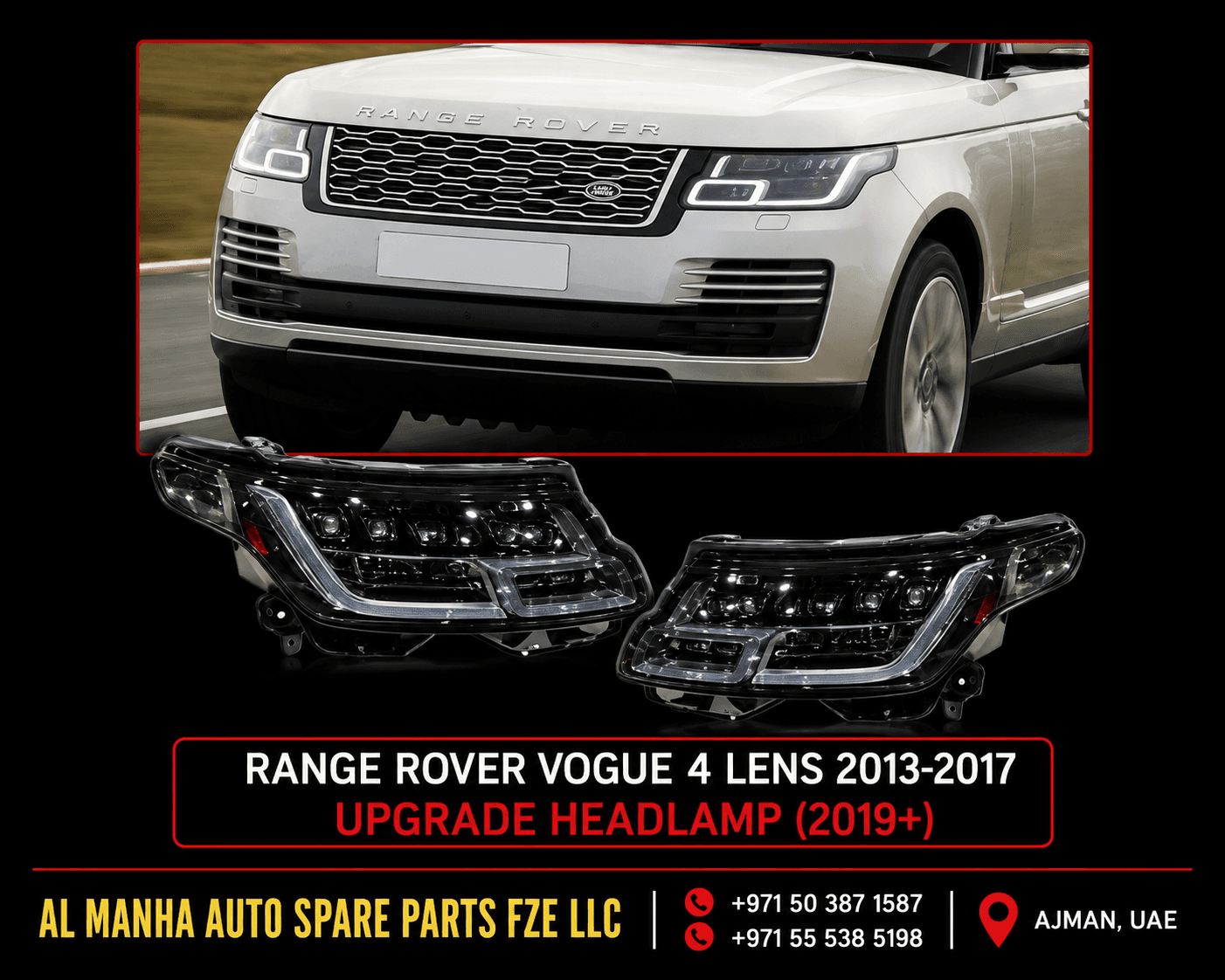 RANGE ROVER VOGUE 4 LENS 2013-2017 UPGRADE HEADLAMP (2019+)