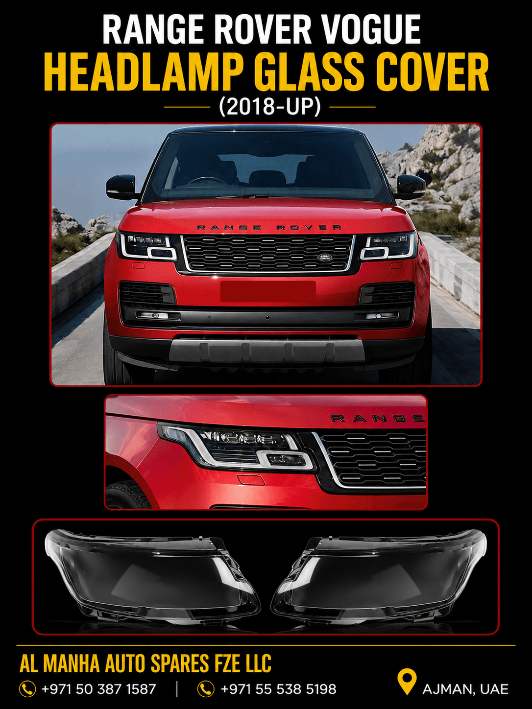 RANGE ROVER VOGUE HEADLAMP GLASS COVER (2018-UP)