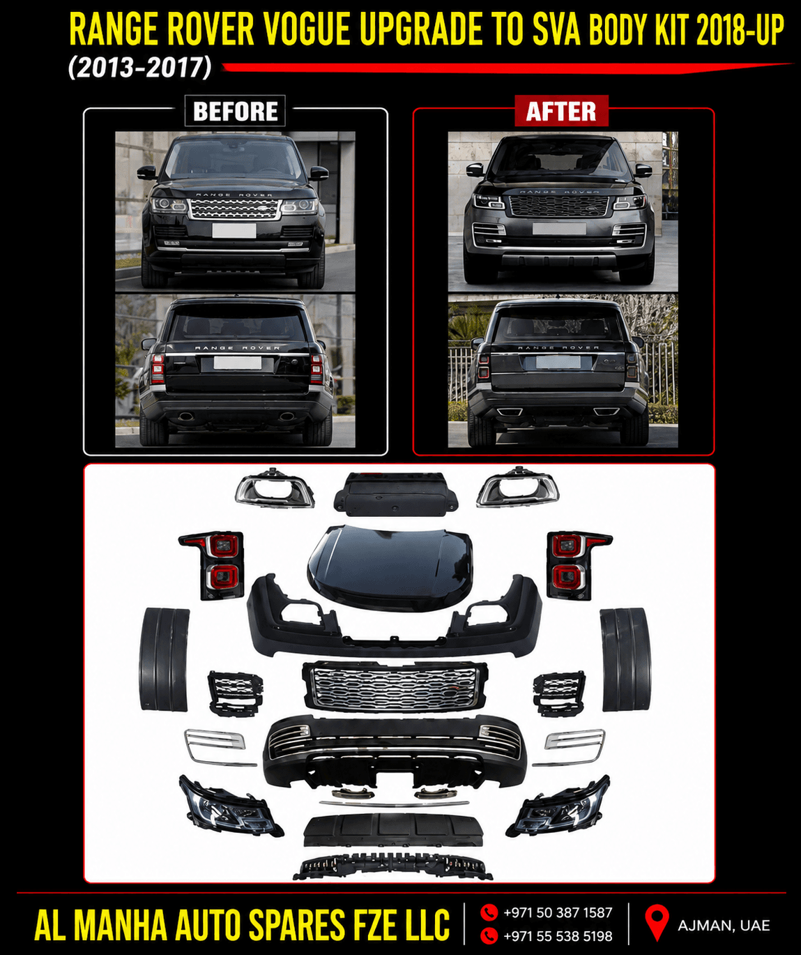 RANGE ROVER VOGUE UPGRADE TO SVA BODY KIT 2018-UP (2013-2017)