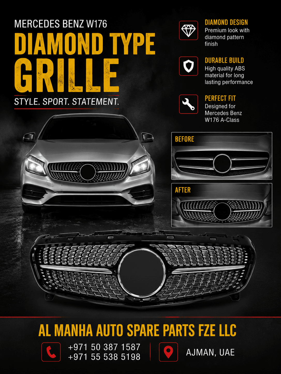 W176 diamond grille