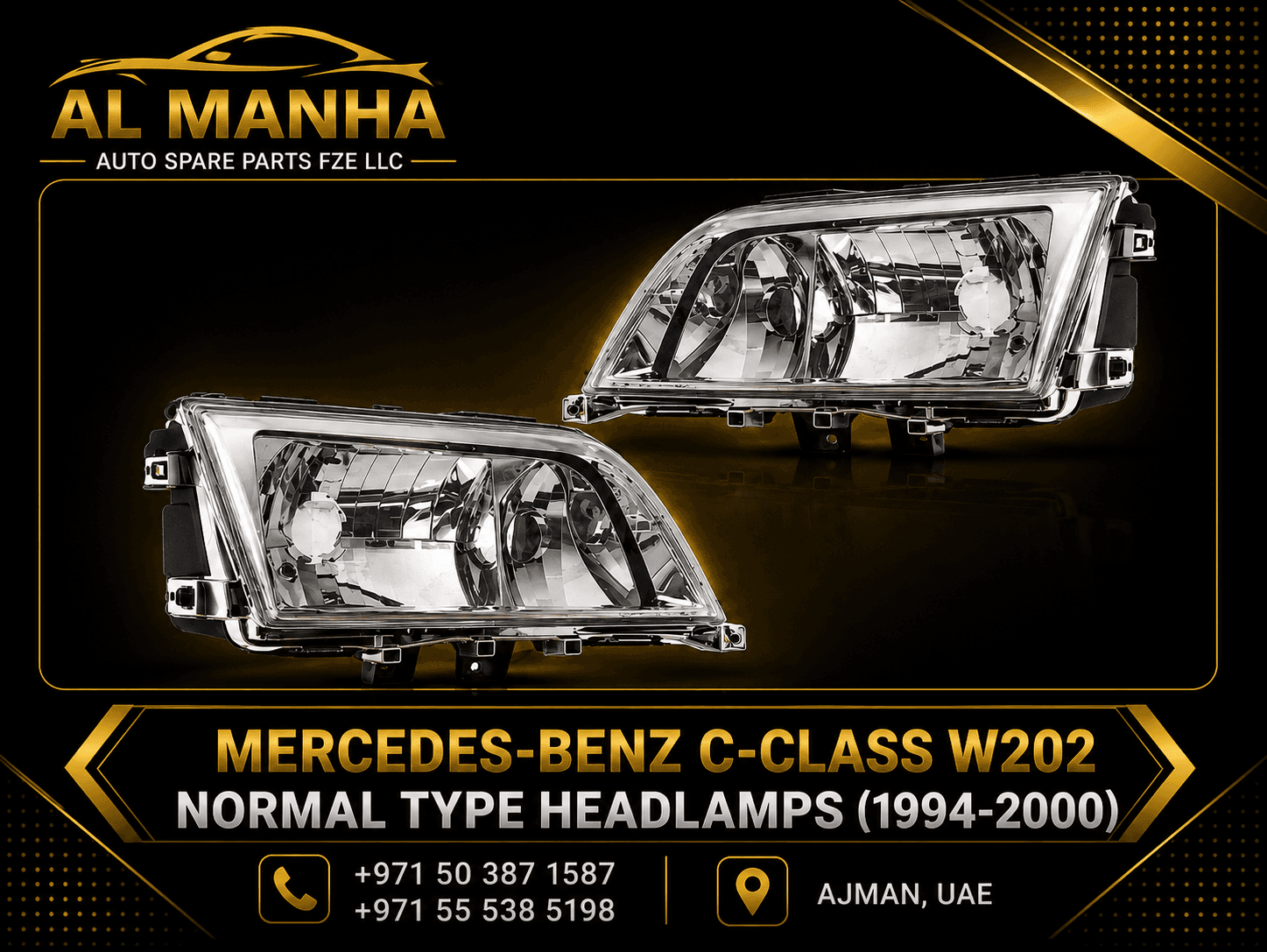MERCEDES-BENZ C-CLASS W202 NORMAL TYPE HEADLAMPS (1994-2000)
