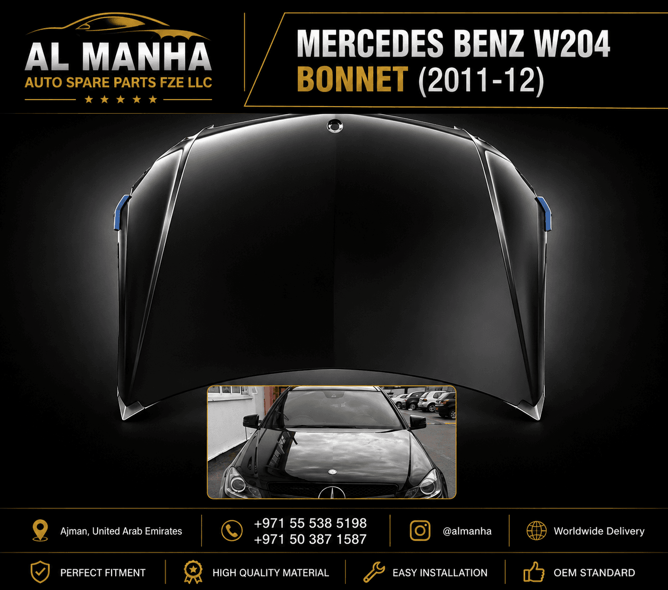 MERCEDES BENZ W204 BONNET (2011-12)