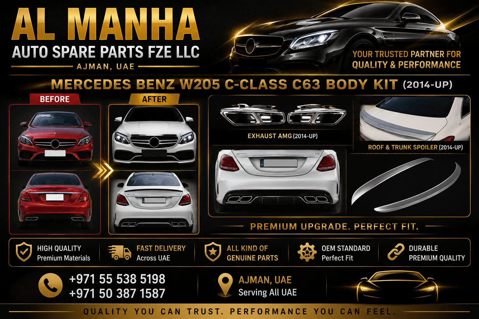 FOR MERCEDES BENZ W205 C-CLASS