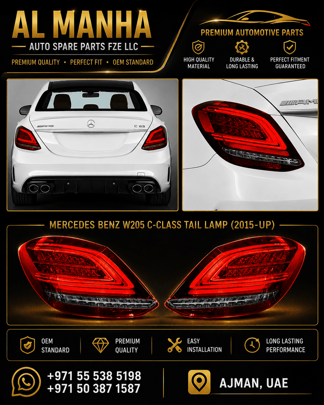 MERCEDES BENZ W205 C -CLASS TAIL LAMP (2015-UP)