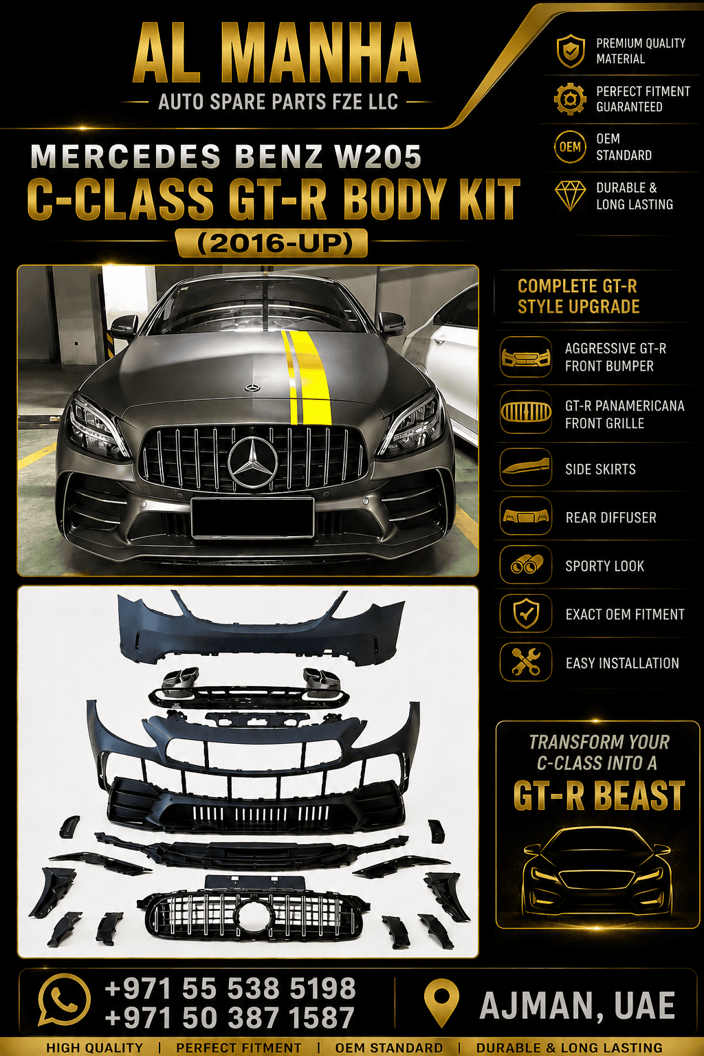 MERCEDES BENZ W205 C-CLASS GT-R BODY KIT (2016-UP)
