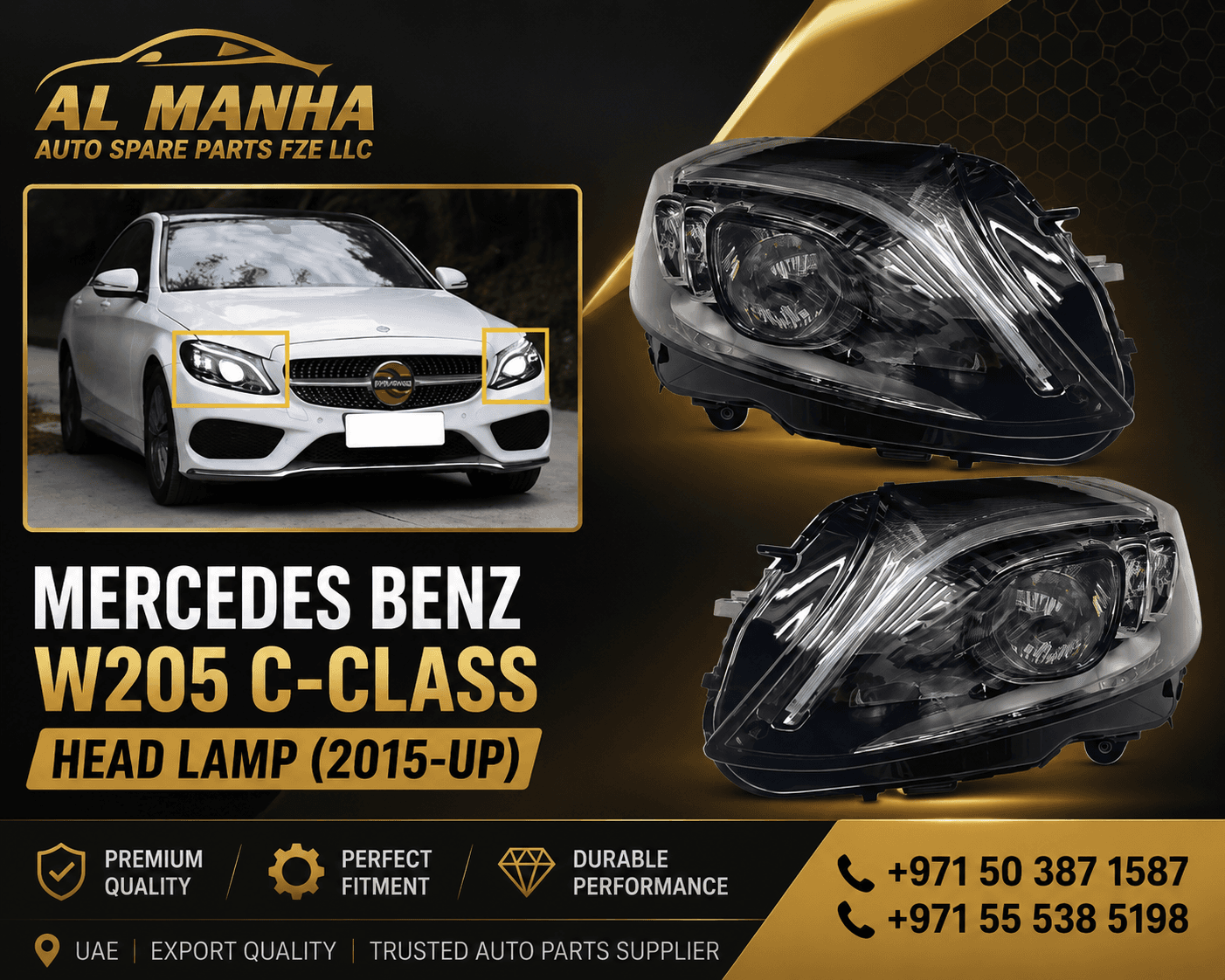 MERCEDES BENZ W205 C-CLASS HEAD LAMP (2015-UP)