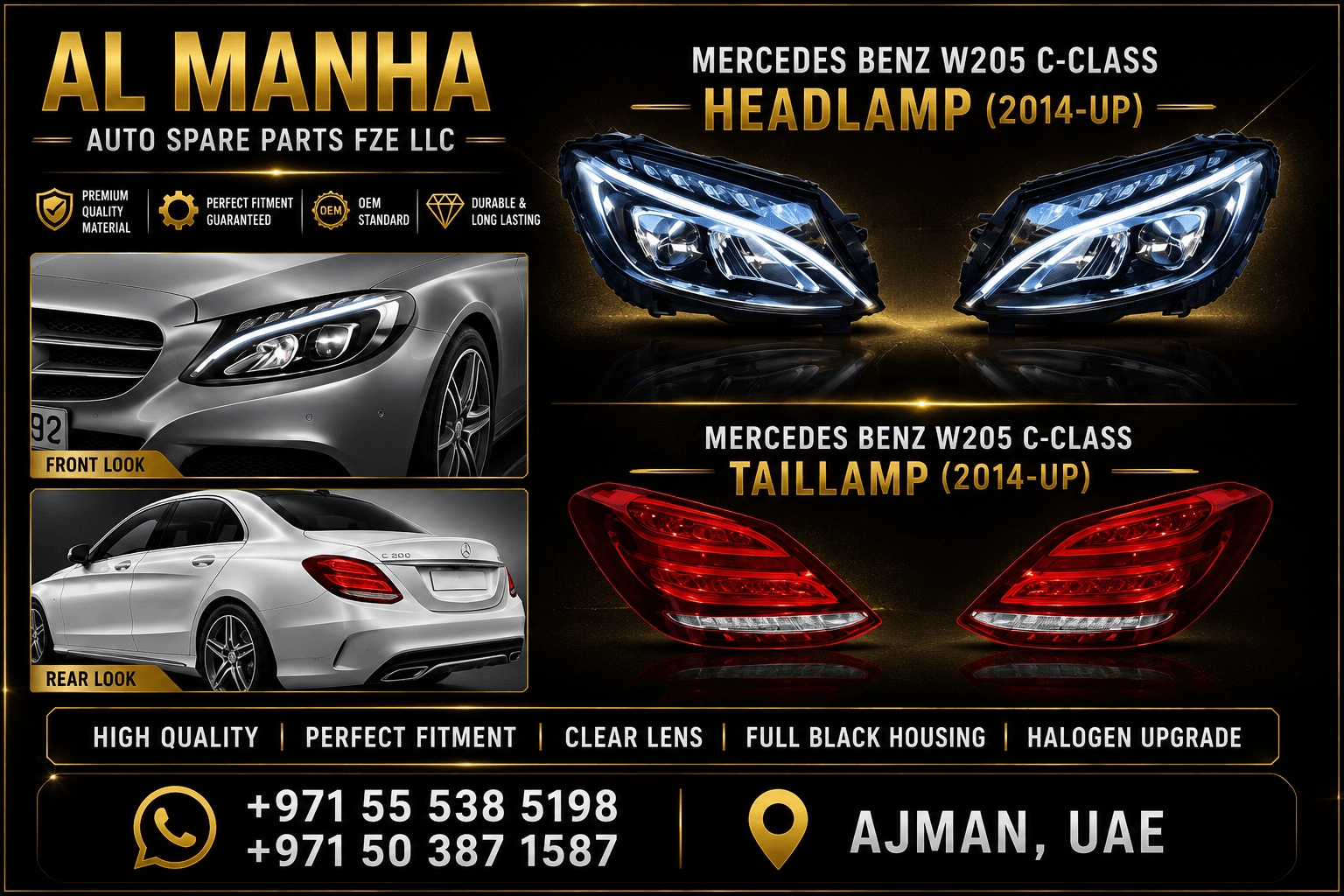 MERCEDES BENZ W205 C-CLASS HEADLAMP & TAILLAMP(2014-UP)