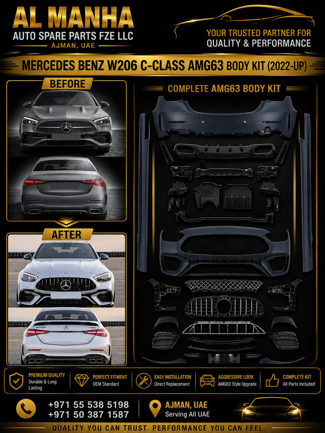 206 C-CLASS AMG63 BODY KIT (2022-UP) jpg