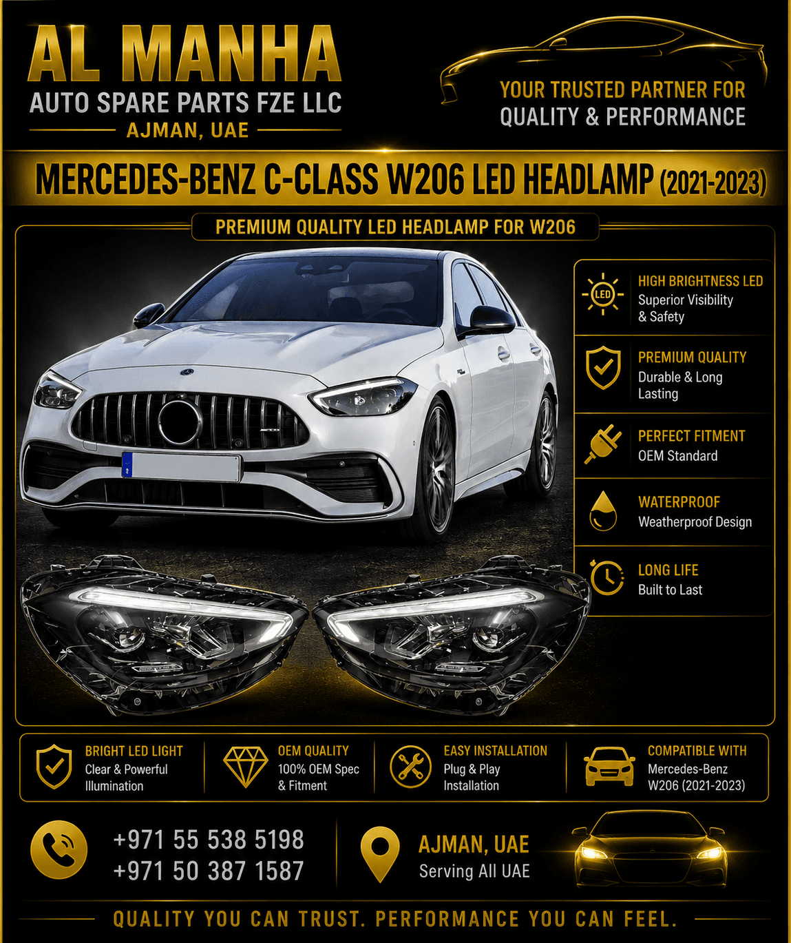 W206 LED HEADLAMP