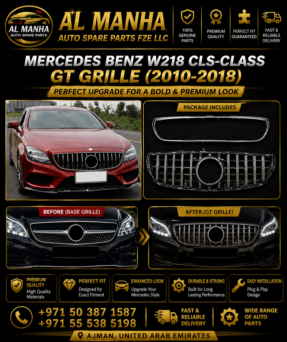 MERCEDES BENZ W218 CLS-CLASS GT GRILLE(2010-2018)