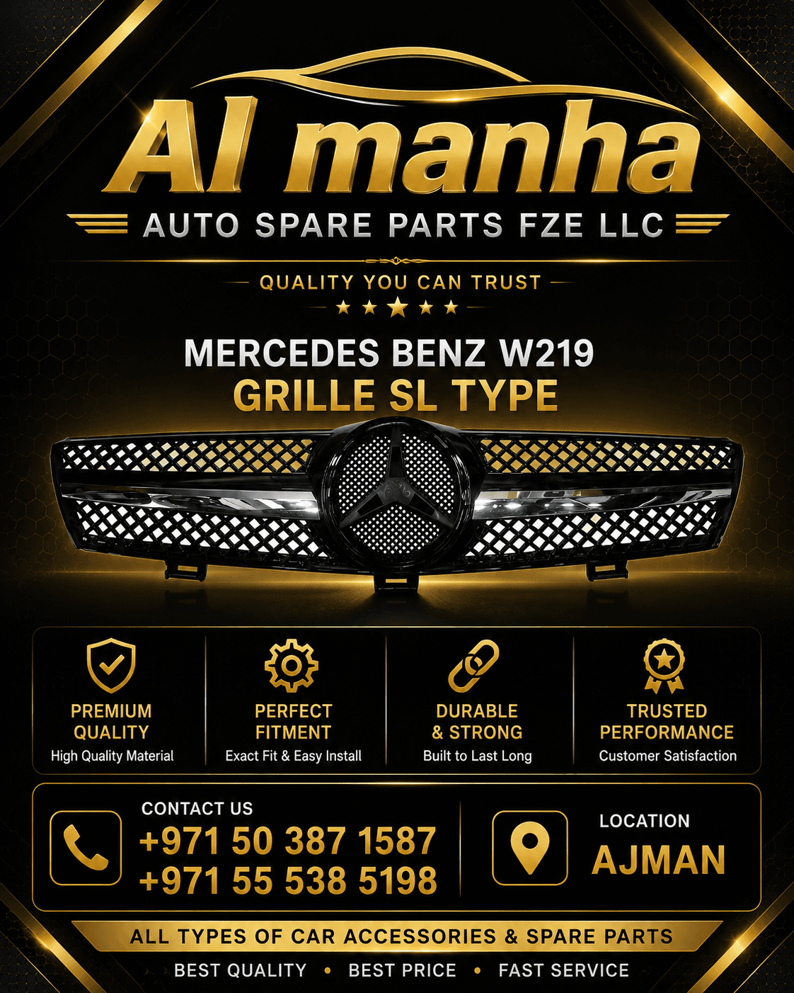 MERCEDES BENZ W219 GRILLE SL TYPE