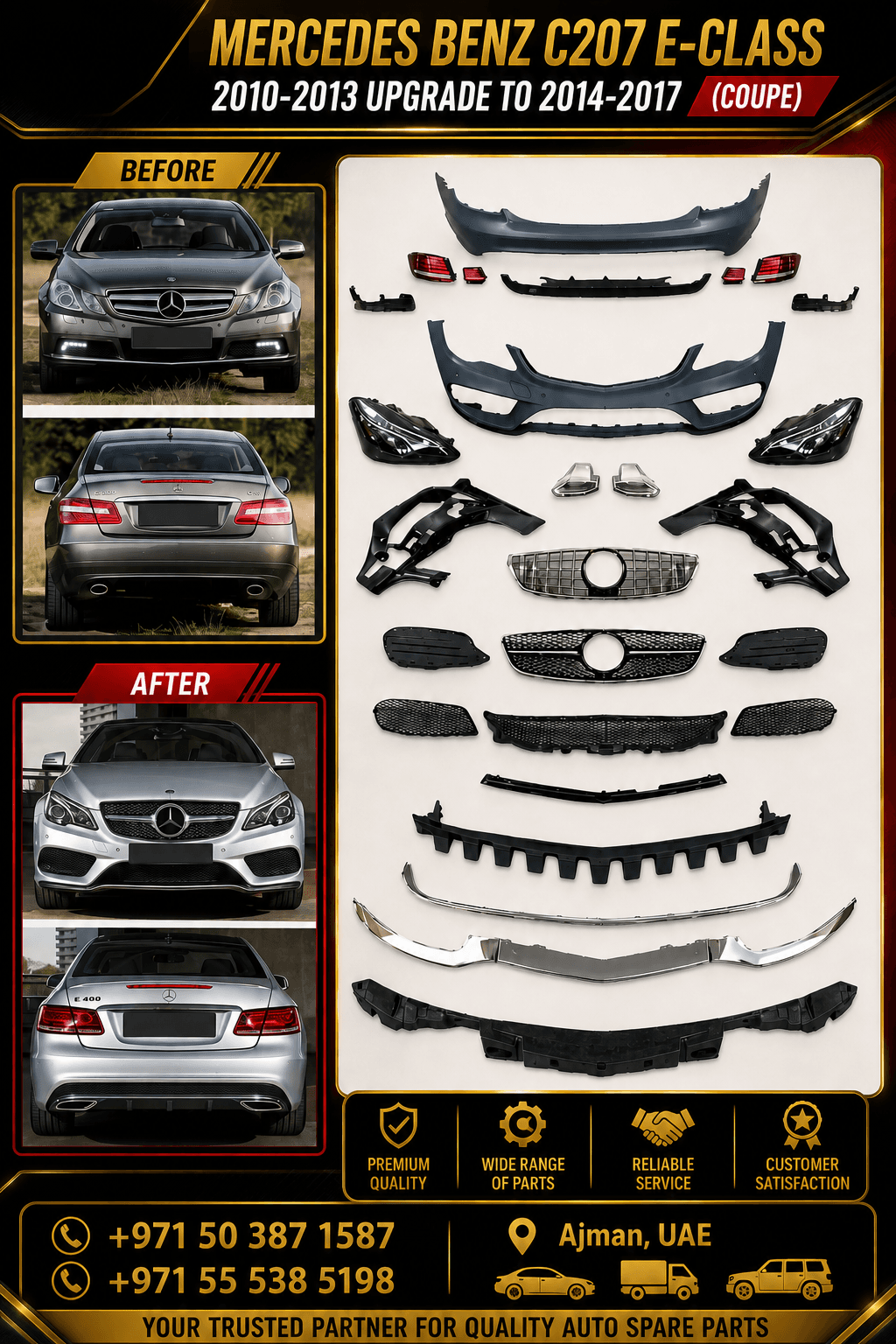 MERCEDES BENZ C207 E-CLASS 2010-2013 UPGRADE TO 2014-2017 (COUPE)