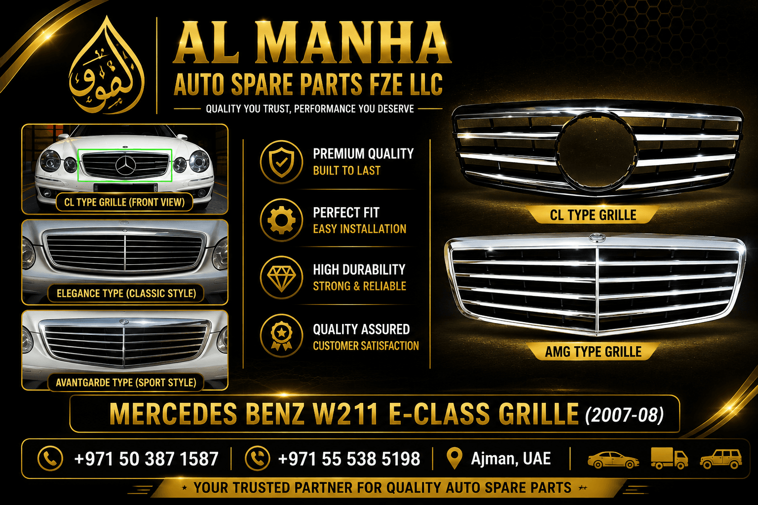 MERCEDES BENZ W211 E-CLASS GRILLE(2007-08)