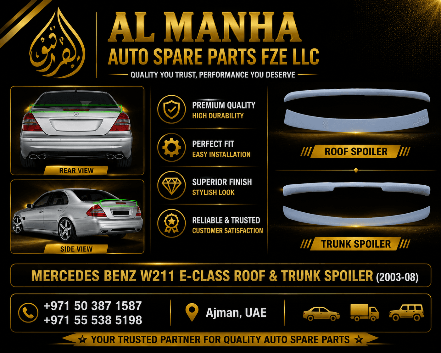 MERCEDES BENZ W211 E-CLASS ROOF&TRUNK SPOILER(2003-08)