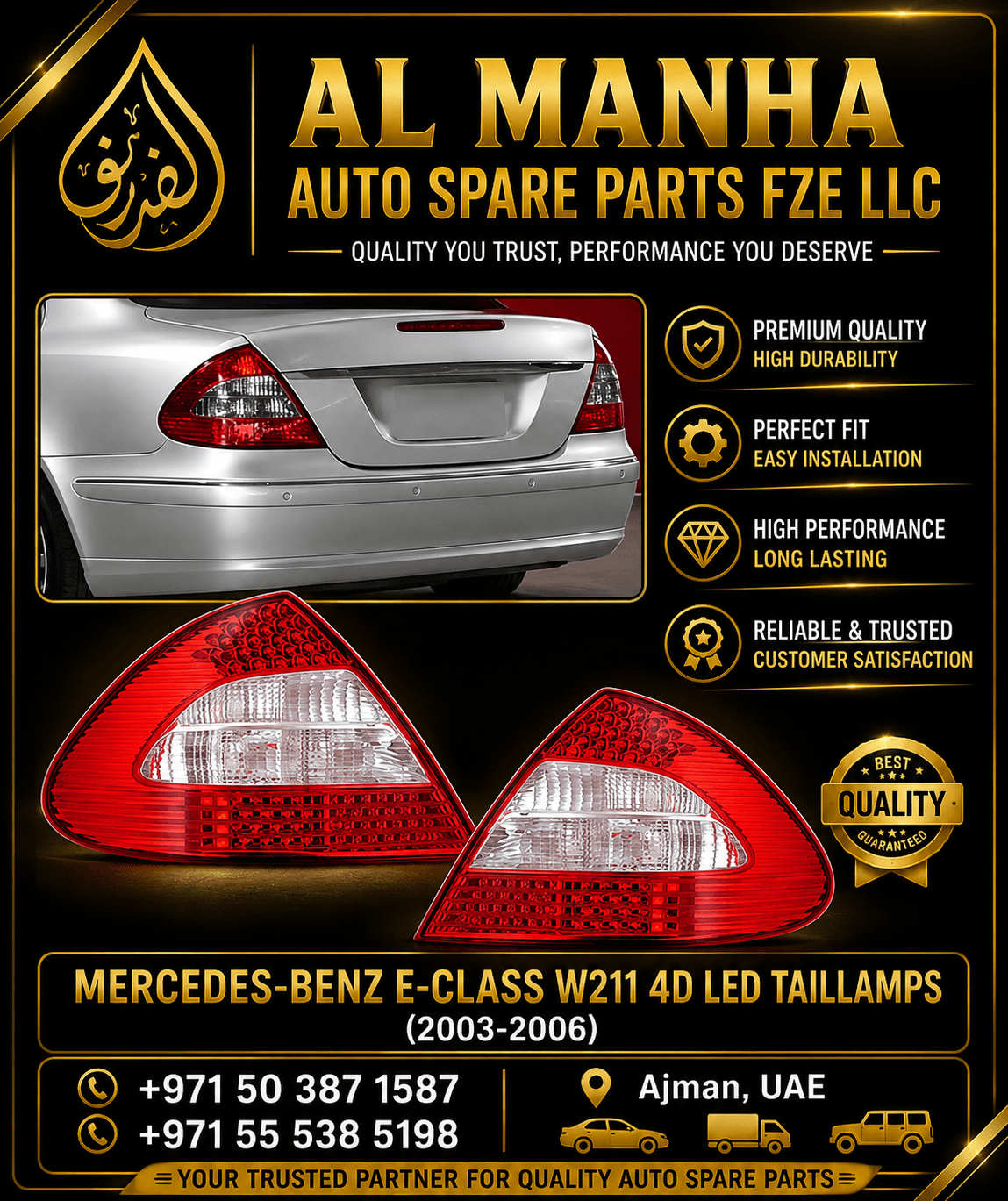 MERCEDES-BENZ E-CLASS W211 4D LED TAILLAMPS (2003-2006)