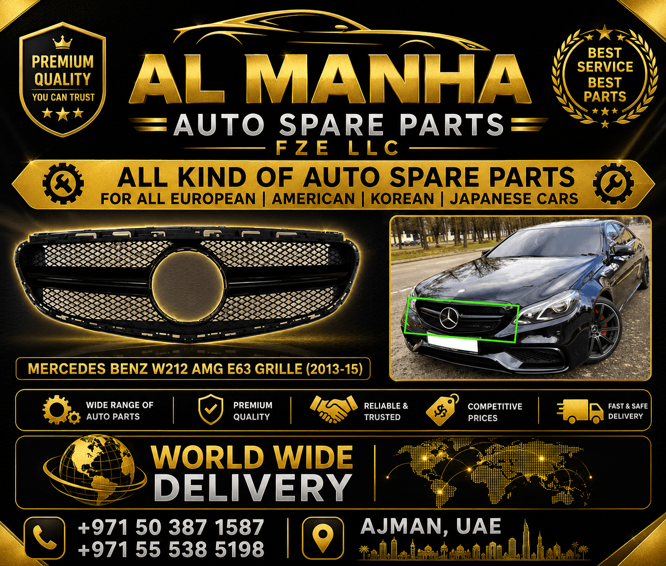 MERCEDES BENZ W212 AMG E63 GRILLE(2013-15)