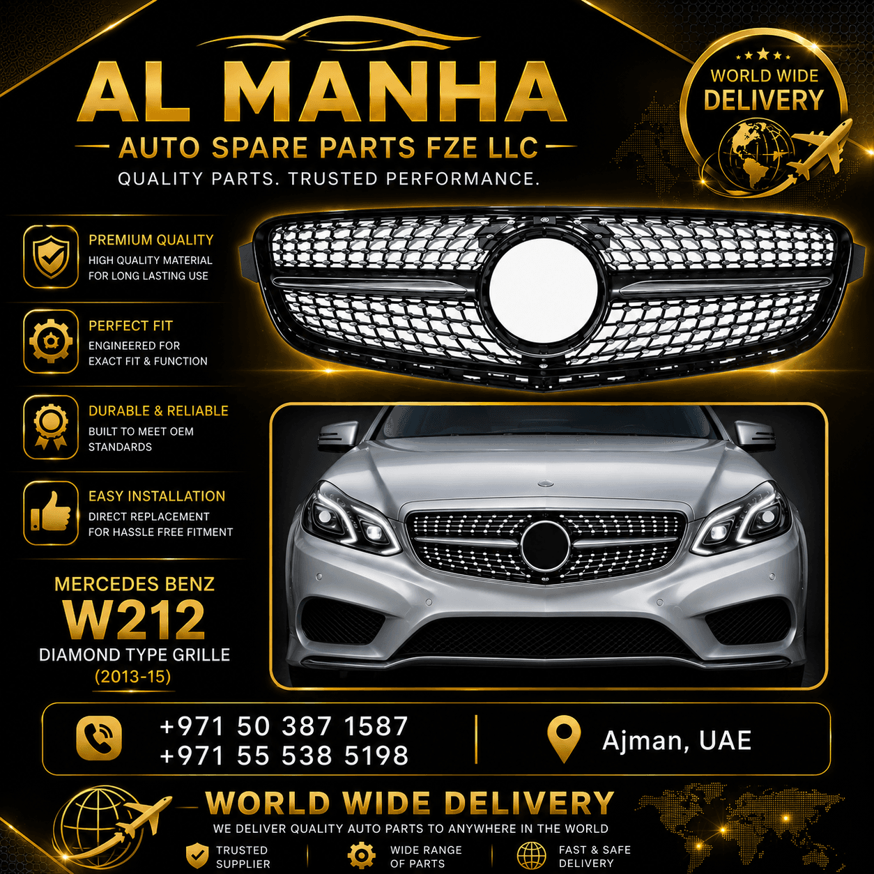 MERCEDES BENZ W212 DIAMOND TYPE GRILLE(2009-12)