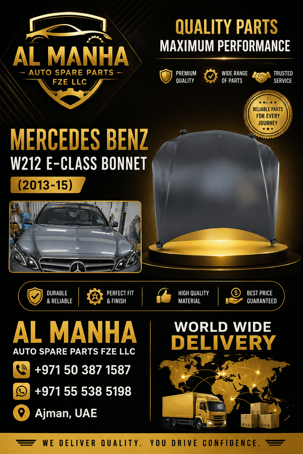 MERCEDES BENZ W212 E-CLASS BONNET(2013-15)