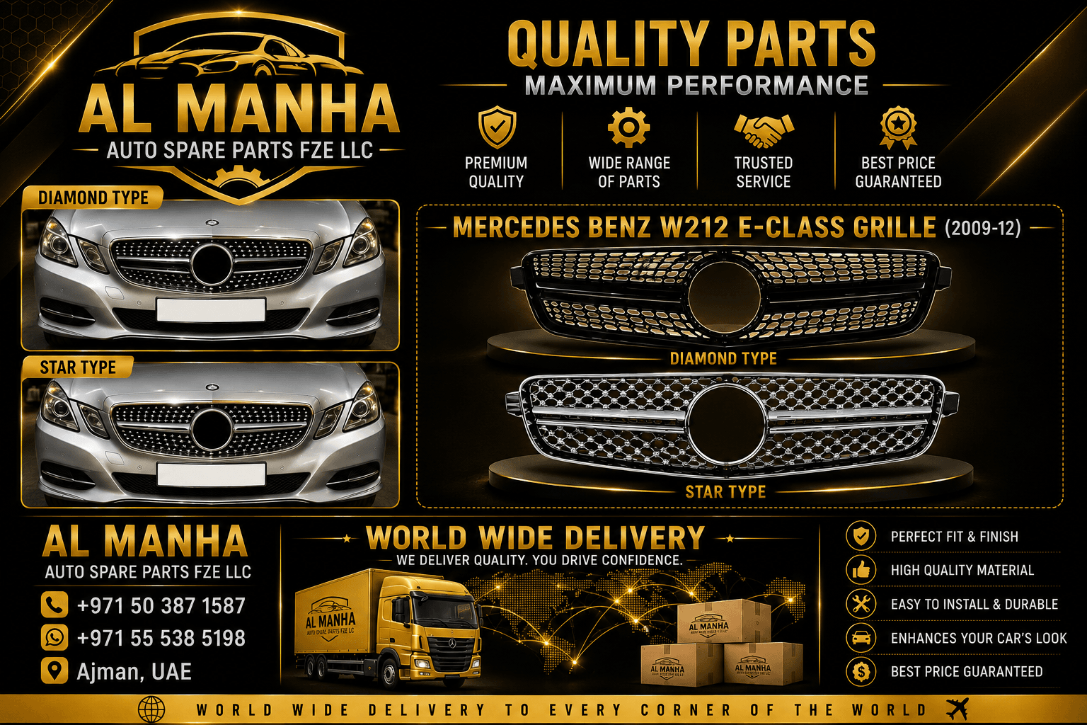 MERCEDES BENZ W212 E-CLASS GRILLE(2009-12)