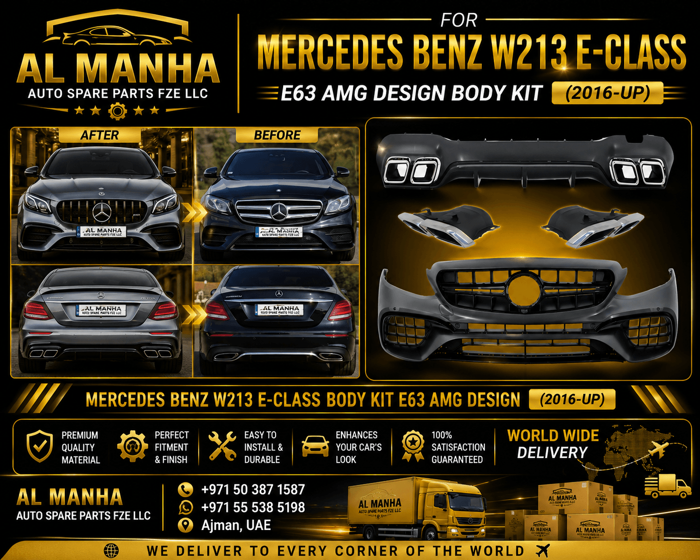 MERCEDES BENZ W213 E-CLASS BODY KIT E63 AMG DESIGN(2016-UP)