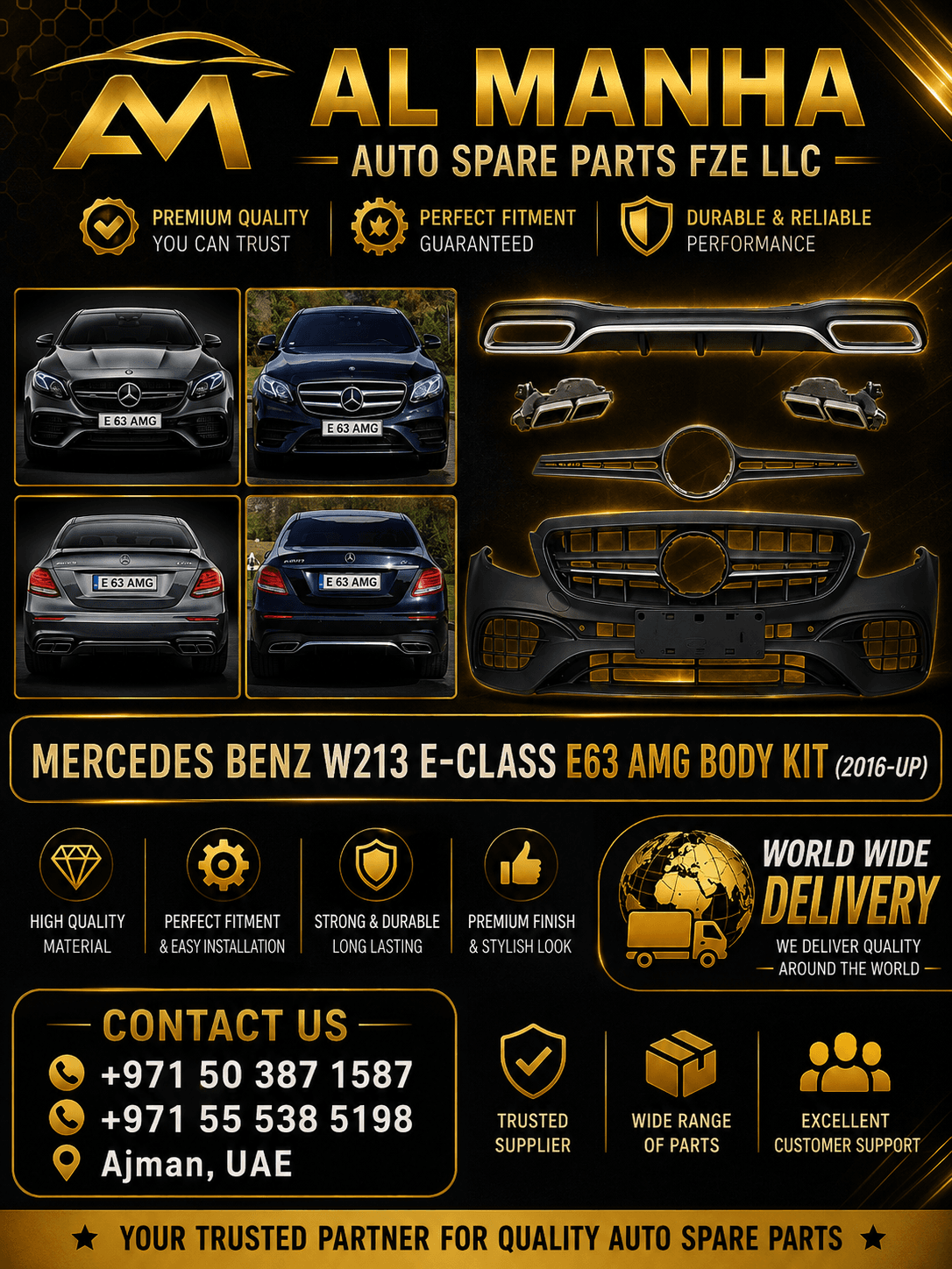 MERCEDES BENZ W213 E-CLASS E63 AMG BODY KIT (2016-UP)