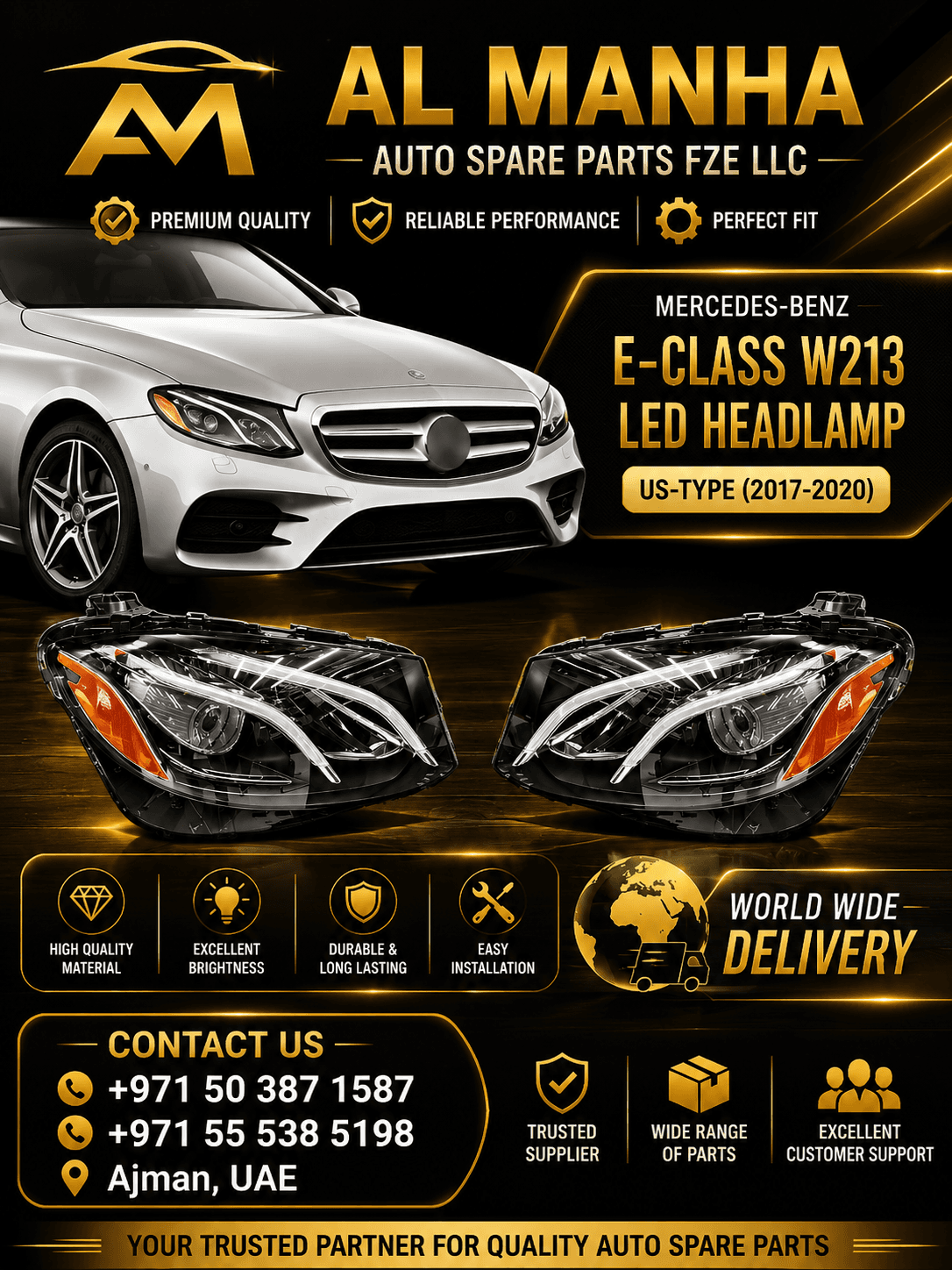 MERCEDES-BENZ E-CLASS W213 LED HEADLAMP US-TYPE (2017-2020) æ—¥