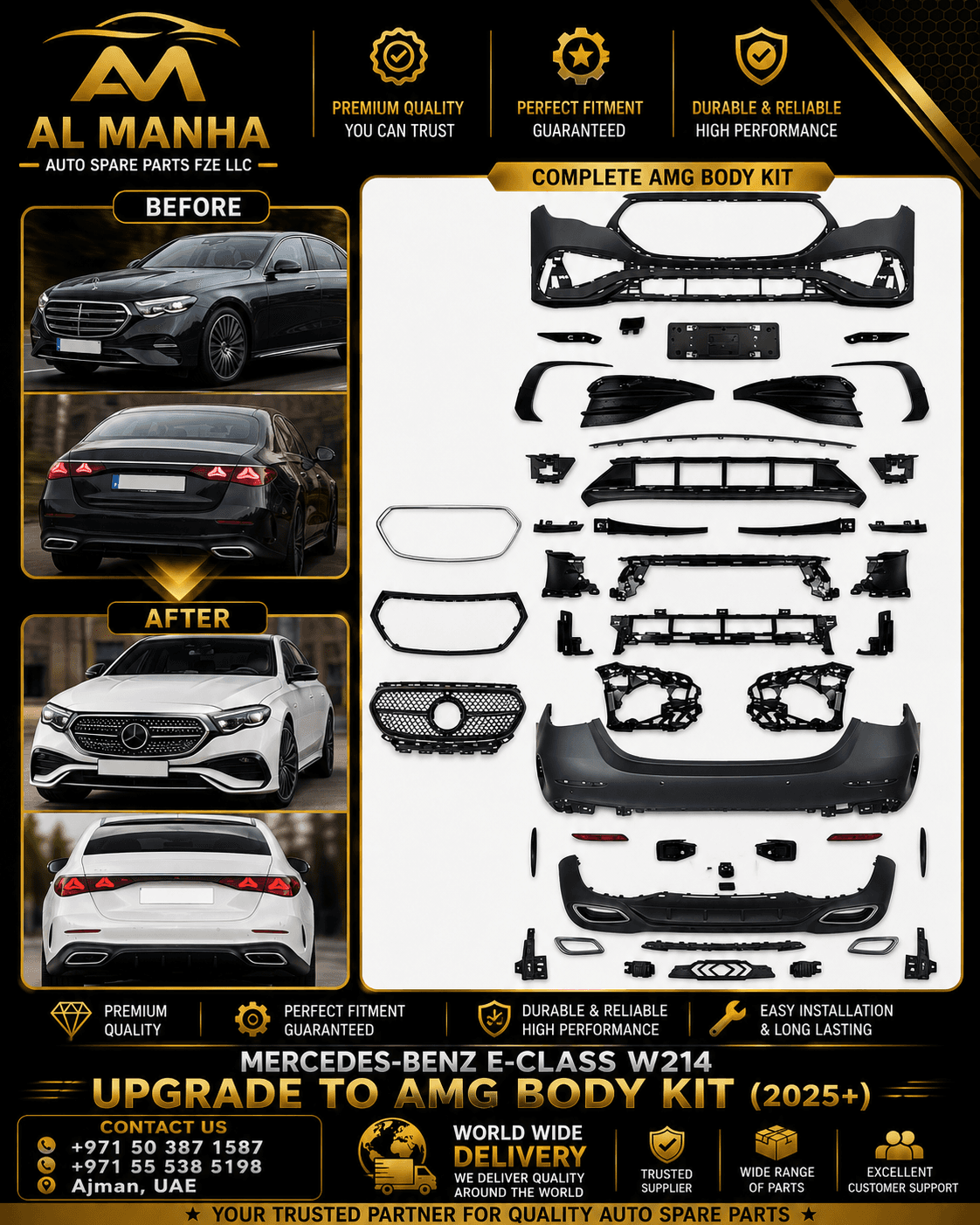 MERCEDES-BENZ E-CLASS W214 UPGRADE TO AMG BODY KIT (2025+)