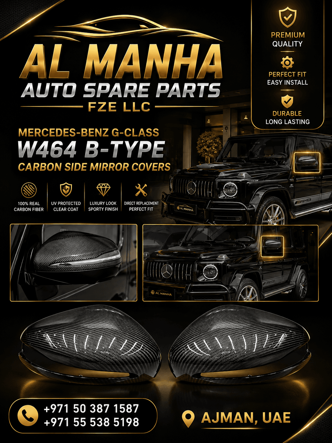 MERCEDES BENZ W463 G-CLASS B-TYPE SPARE WHEEL COVER CARBON (2019-UP)
