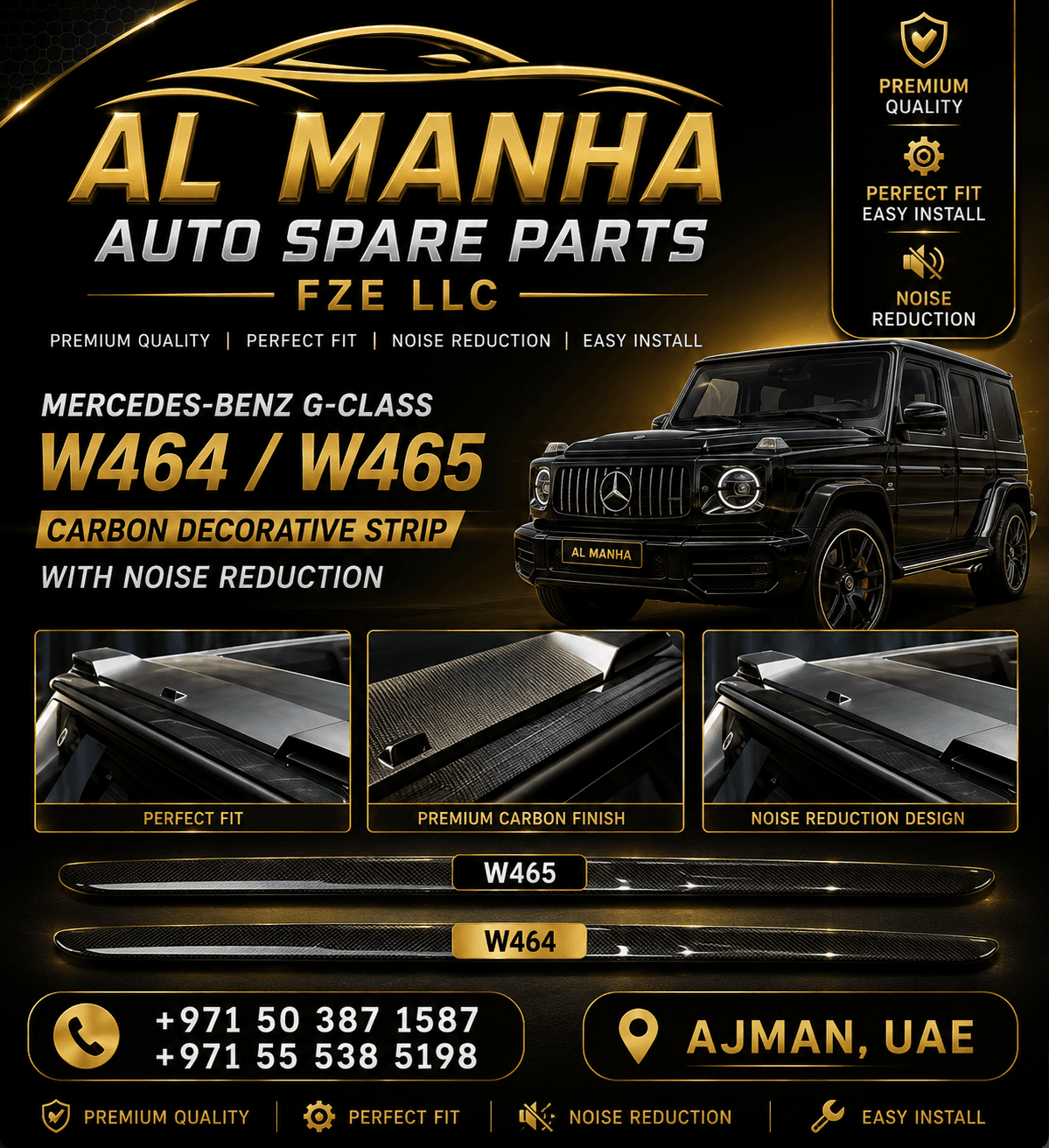 MERCEDES-BENZ G-CLASS W464_W465 CARBON DECORATIVE STRIP WITH NOISE REDUCTION