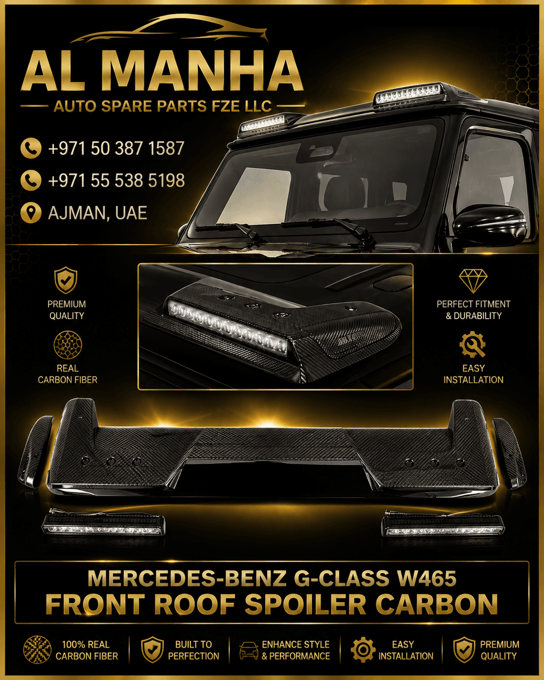 MERCEDES-BENZ G-CLASS W465 FRONT ROOF SPOILER CARBON