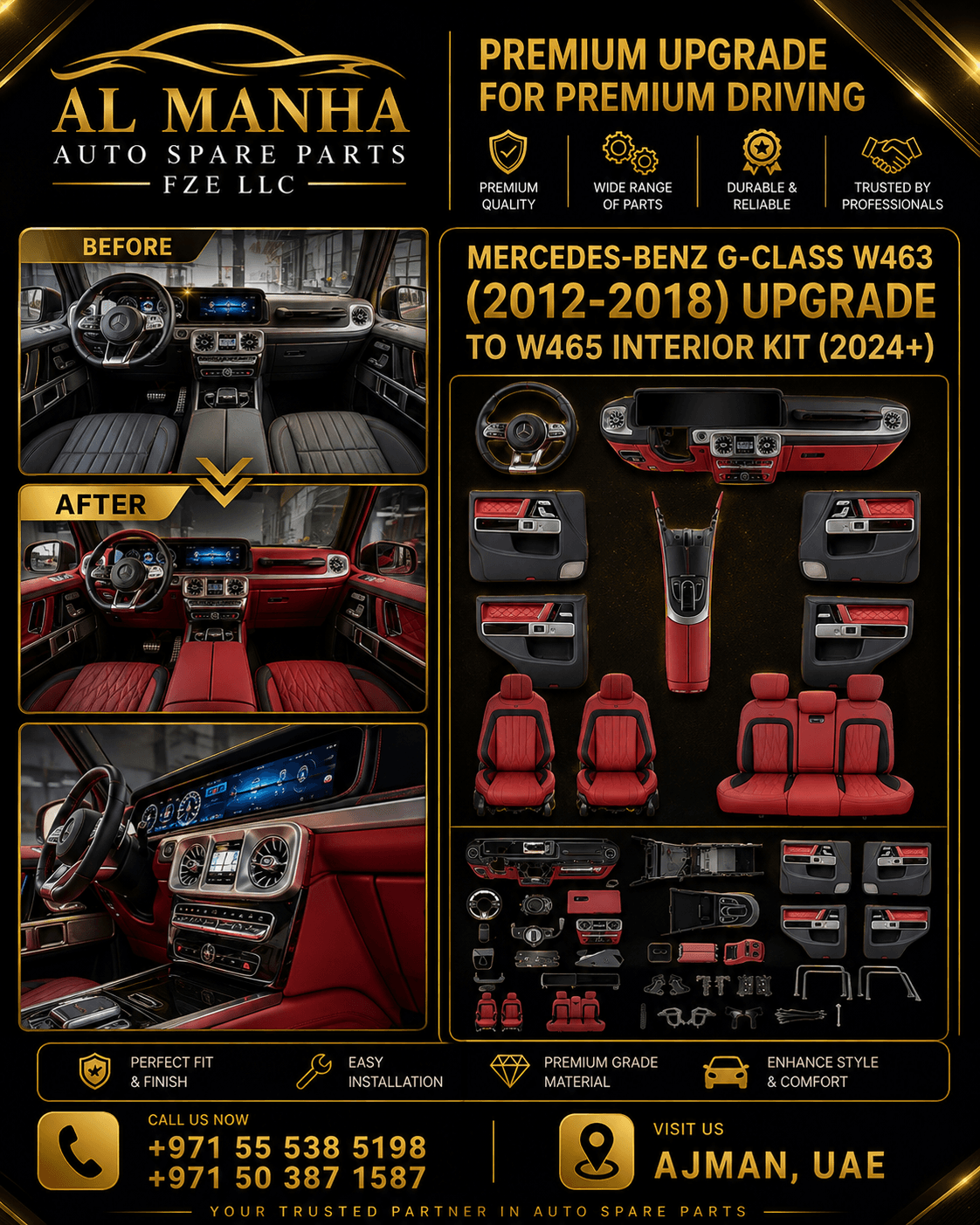 MERCEDES-BENZ G-CLASS W463 (2012-2018) UPGRADE TO W465 INTERIOR KIT (2024+)