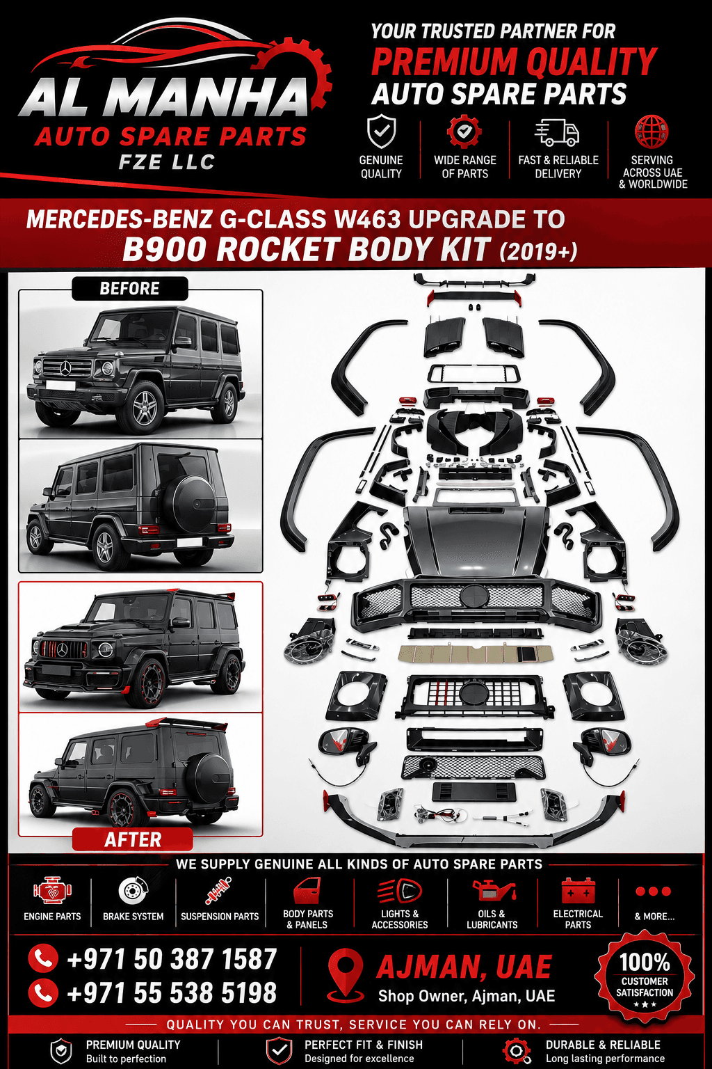 MERCEDES-BENZ G-CLASS W463 UPGRADE TO B900 ROCKET BODY KIT (2019+)