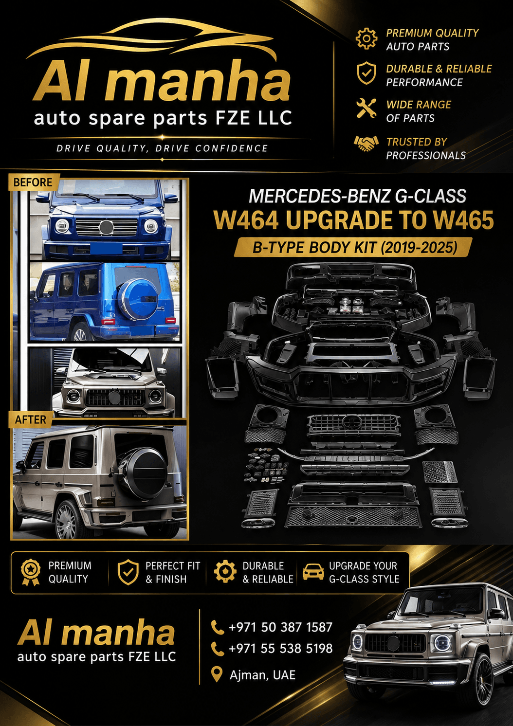 MERCEDES-BENZ G-CLASS W464 UPGRADE TO W465 B-TYPE BODY KIT (2019-2025)