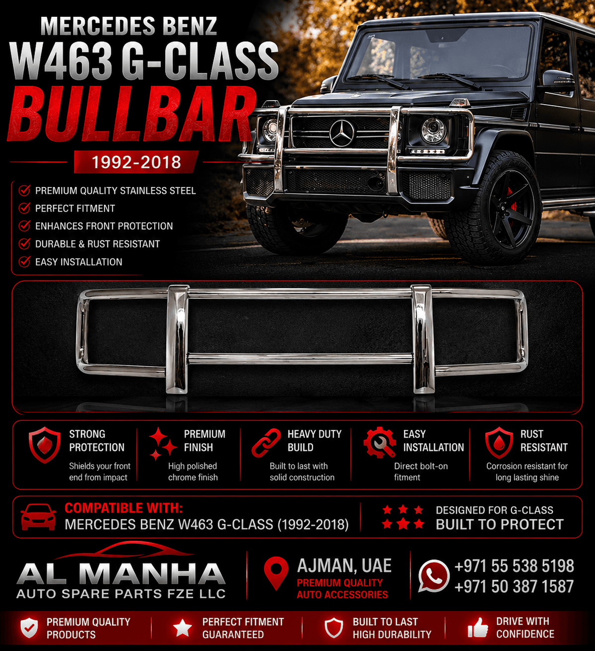 MERCEDES BENZ W463 G-CLASS BULLBAR(1992-2018)
