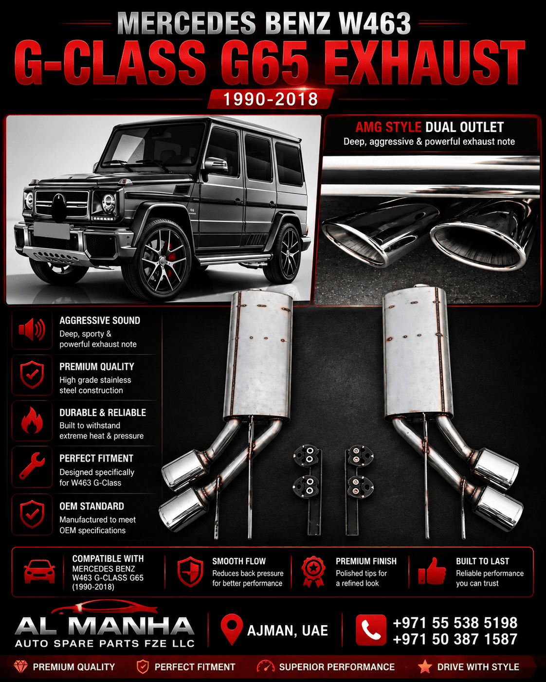 MERCEDES BENZ W463 G-CLASS G65 EXHAUST (1990-2018)