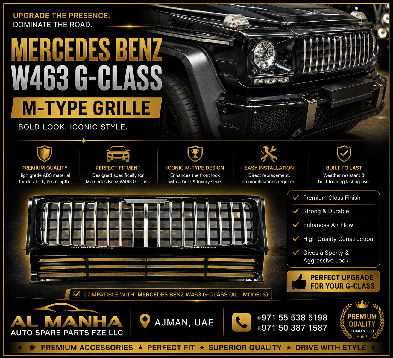 MERCEDES BENZ W463 G-CLASS M-TYPE GRILLE