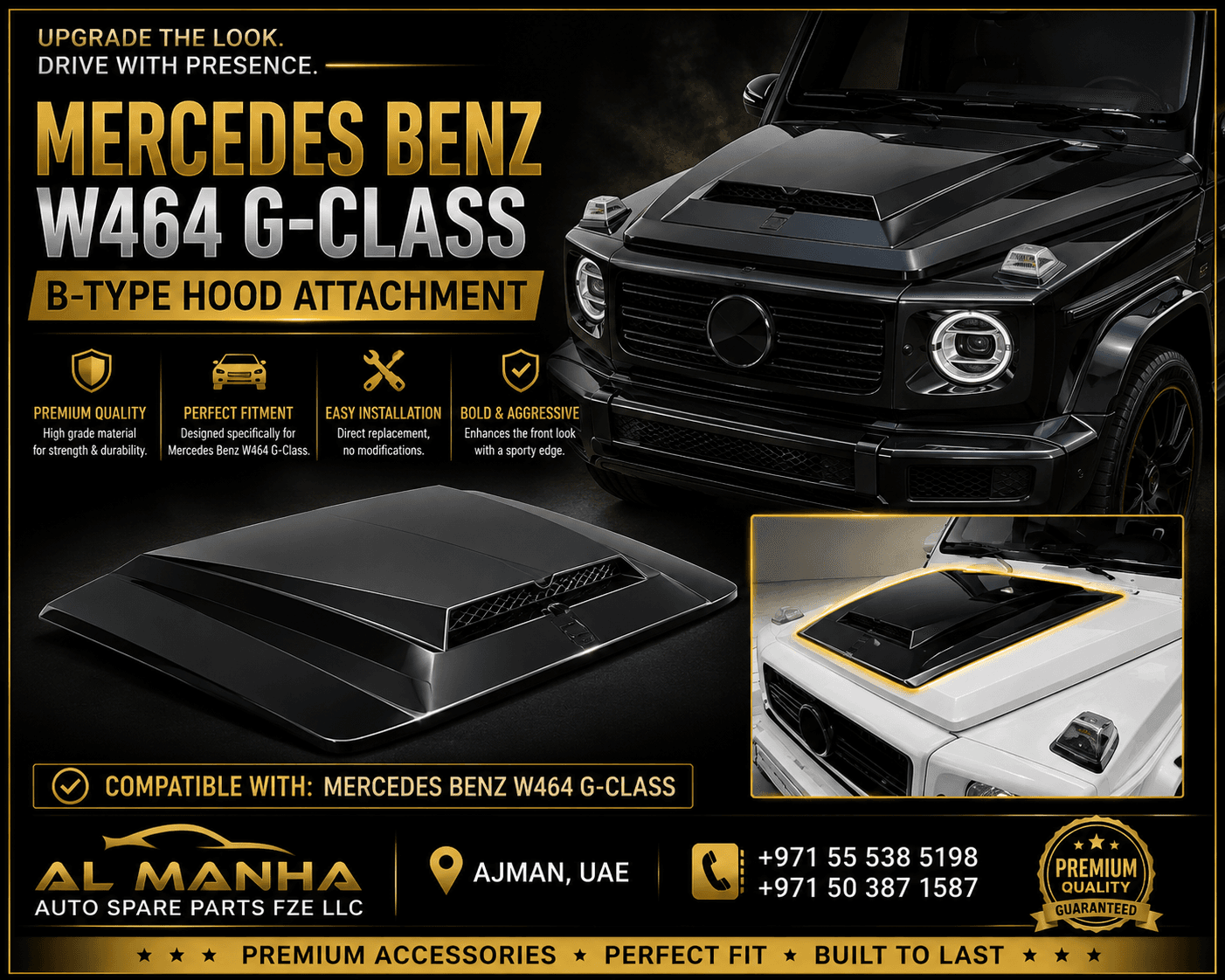 MERCEDES BENZ W464 G-CLASS B-TYPE HOOD ATTACHMENT