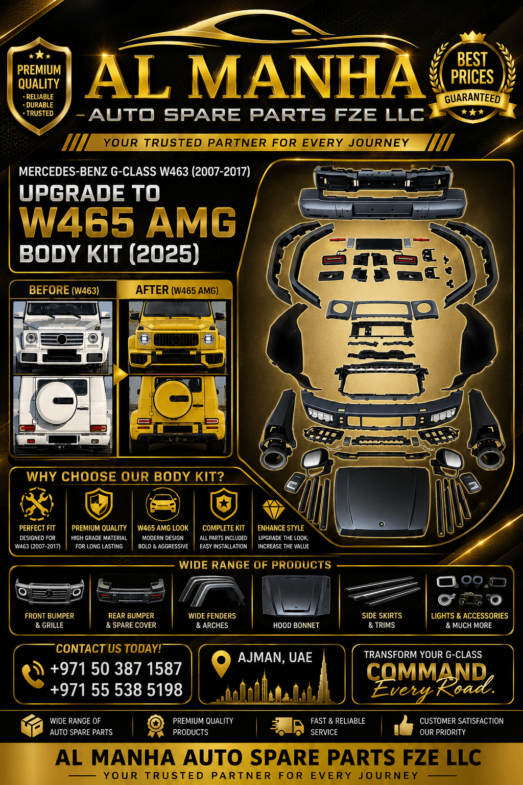 MERCEDES-BENZ G-CLASS W463 (2007-2017) UPGRADE TO W465 AMG BODY KIT