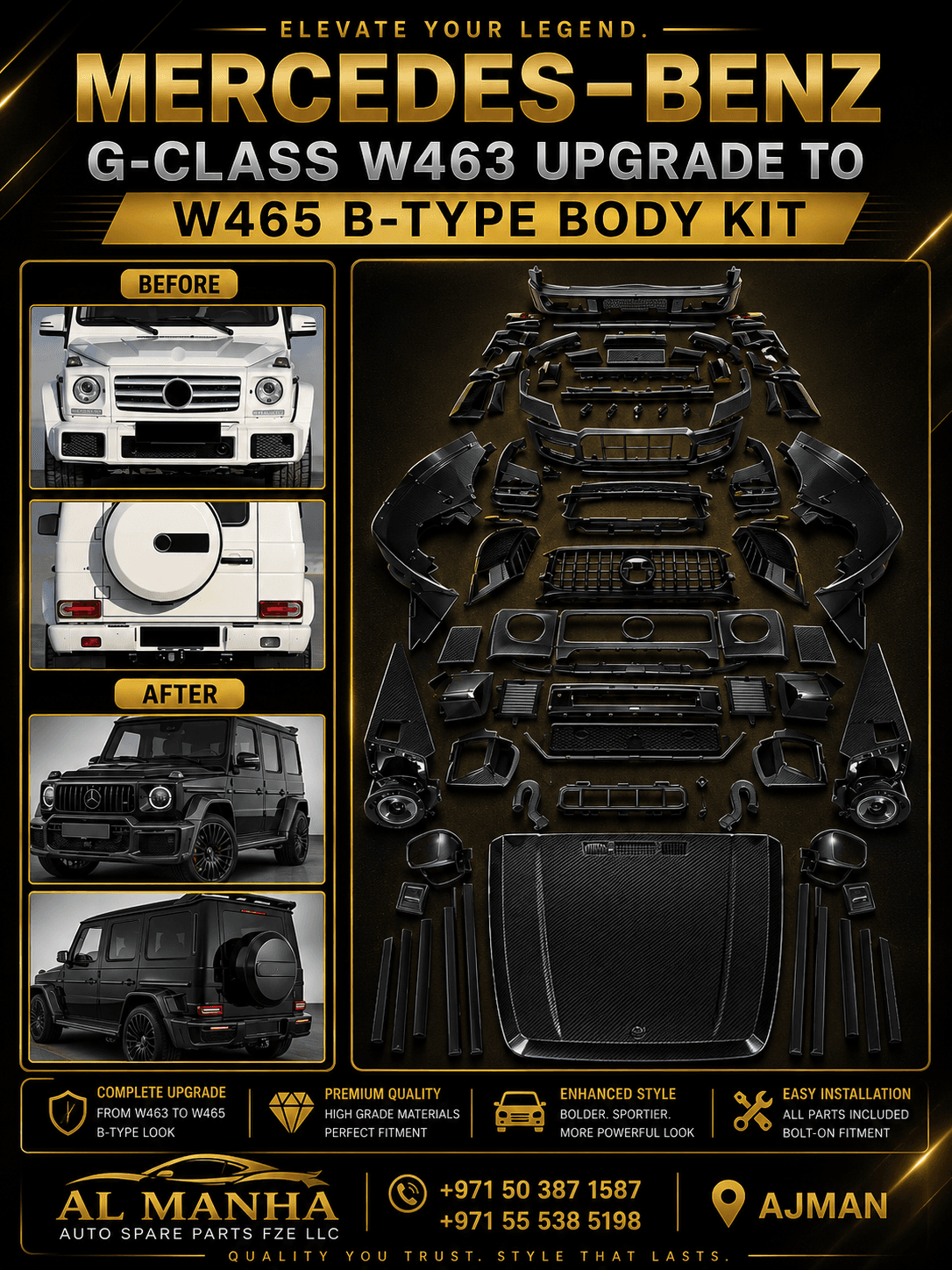 MERCEDES-BENZ G-CLASS W463 UPGRADE TO W465 B-TYPE BODY KIT