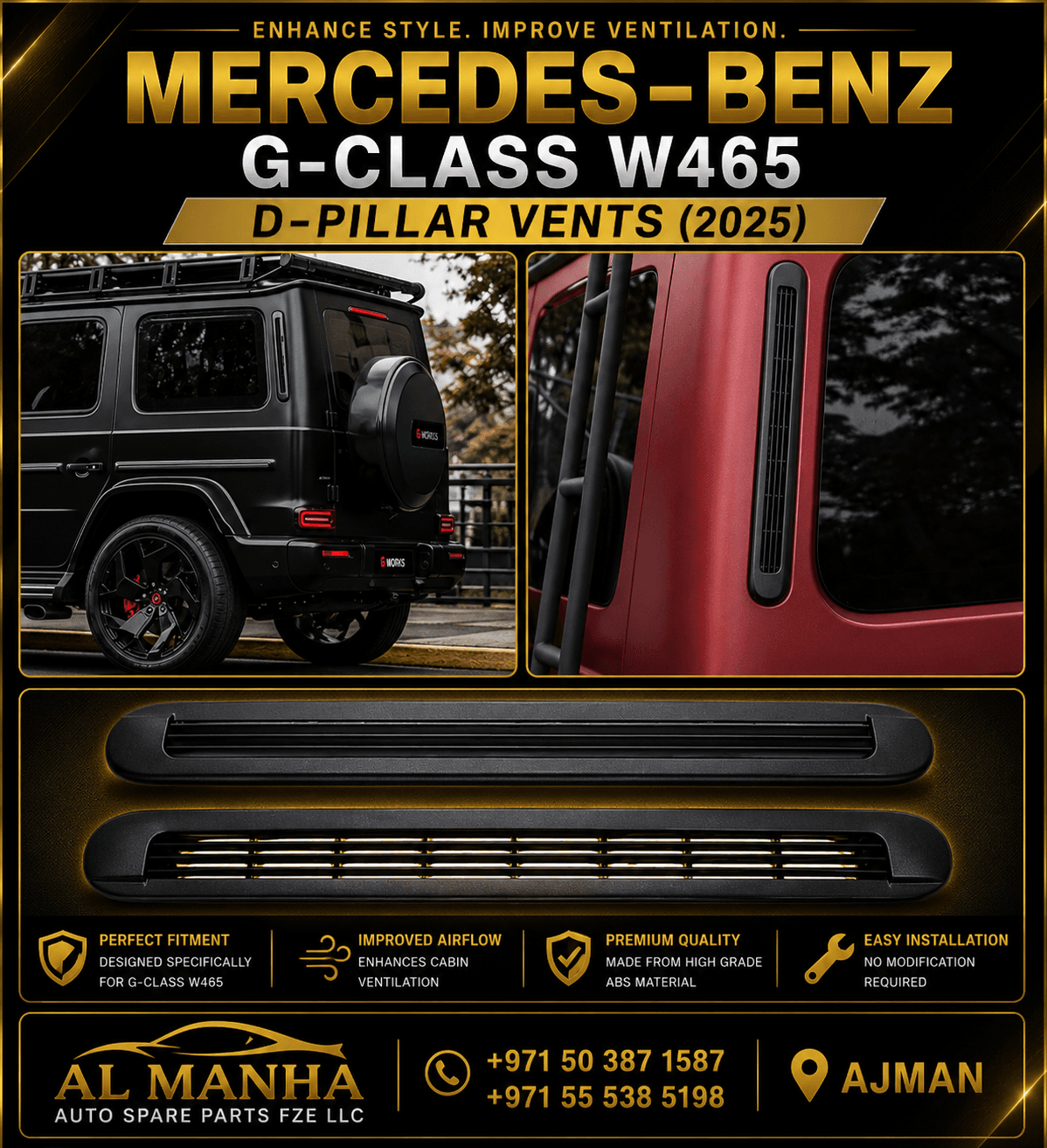 MERCEDES-BENZ G-CLASS W465 D-PILLAR VENTS