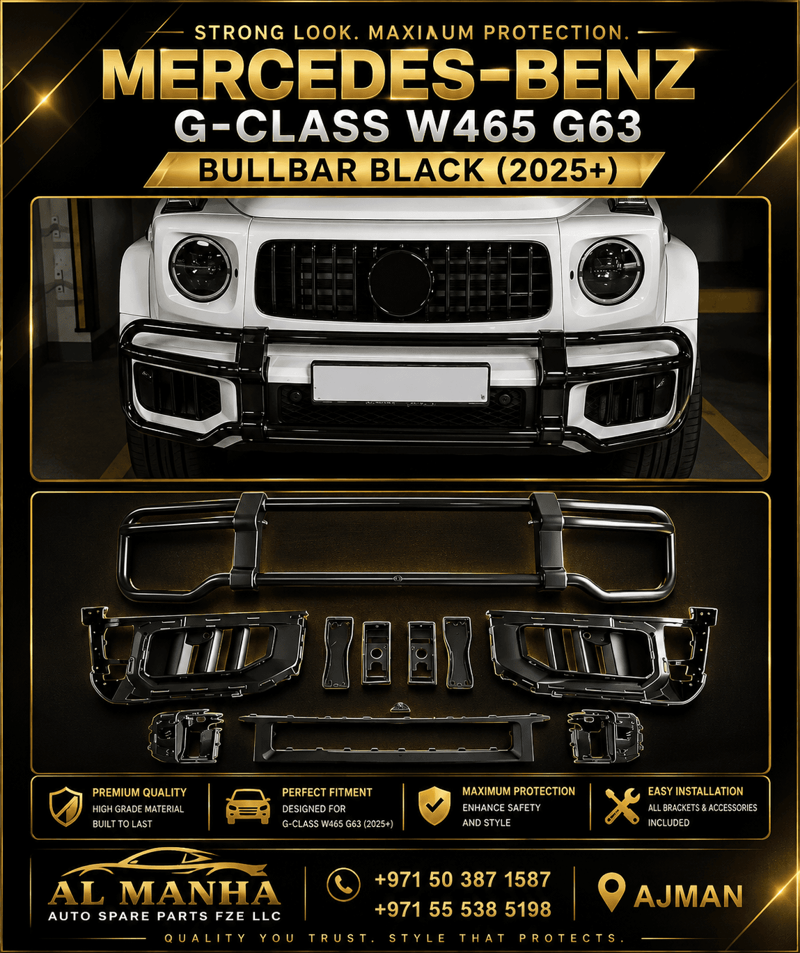 MERCEDES-BENZ G-CLASS W465 G63 BULLBAR BLACK (2025+)
