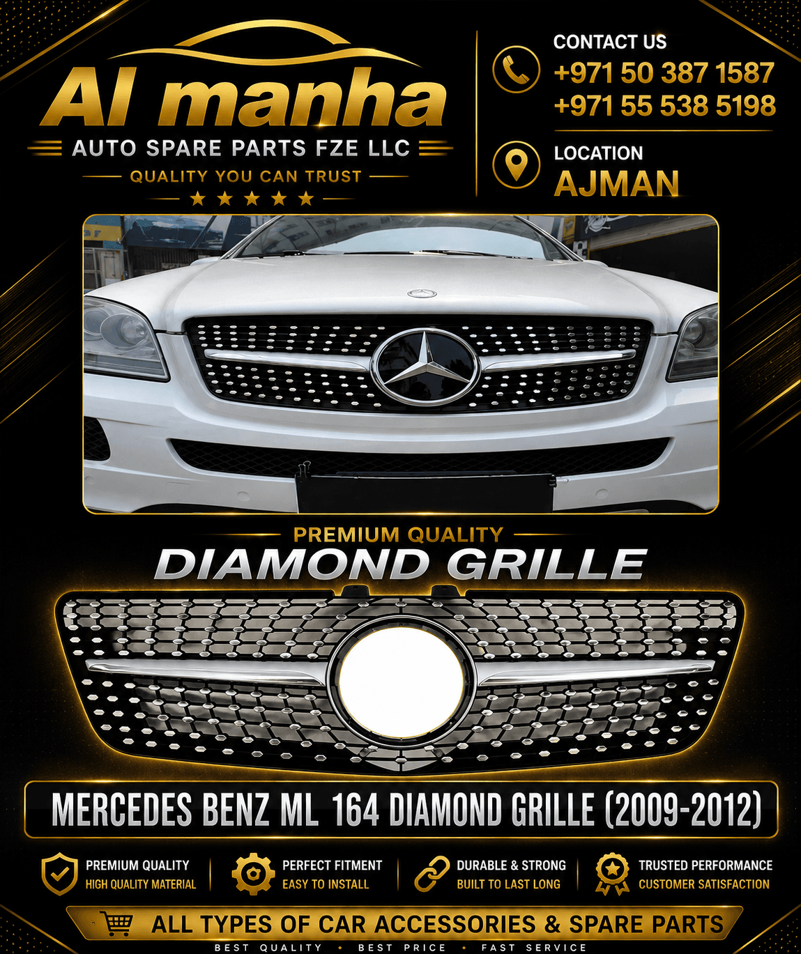 MERCEDES BEN ML 164 DIAMOND GRILLE (2009-2012)