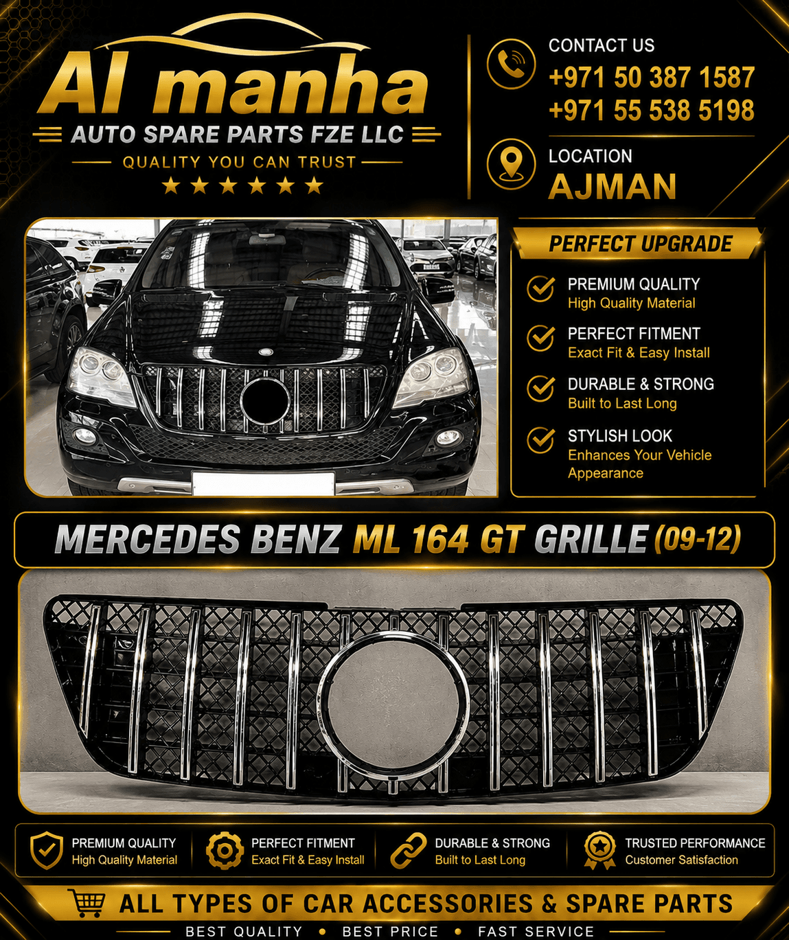 MERCEDES BENZ ML 164 GT GRILLE(09-12)